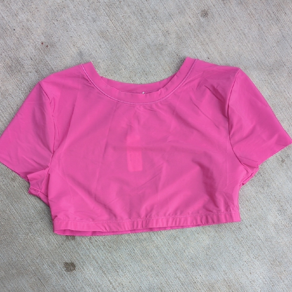 Aerie Smoothez Hot Pink Athletic Lightweight Crop Top Size L